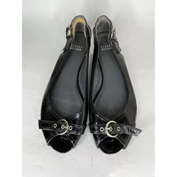 Stuart Weitzman Black Flats with Buckle Detail - Picture 9 of 12